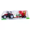 LEAN TOYS Agricultural Farm Tractor With Trailer Feed Mixer Red 60cm