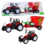 LEAN TOYS Agricultural Farm Tractor With Trailer Feed Mixer Red 60cm