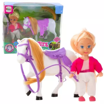 LEAN TOYS Mini Doll Set With Horse Riding Costume Saddle