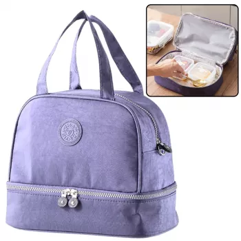 LEAN Thermal Insulating Breakfast Bag su reguliuojamu diržu, violetinė, 27 cm
