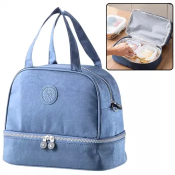 LEAN Thermal Insulating Breakfast Bag su reguliuojamu diržu Mėlyna 27cm