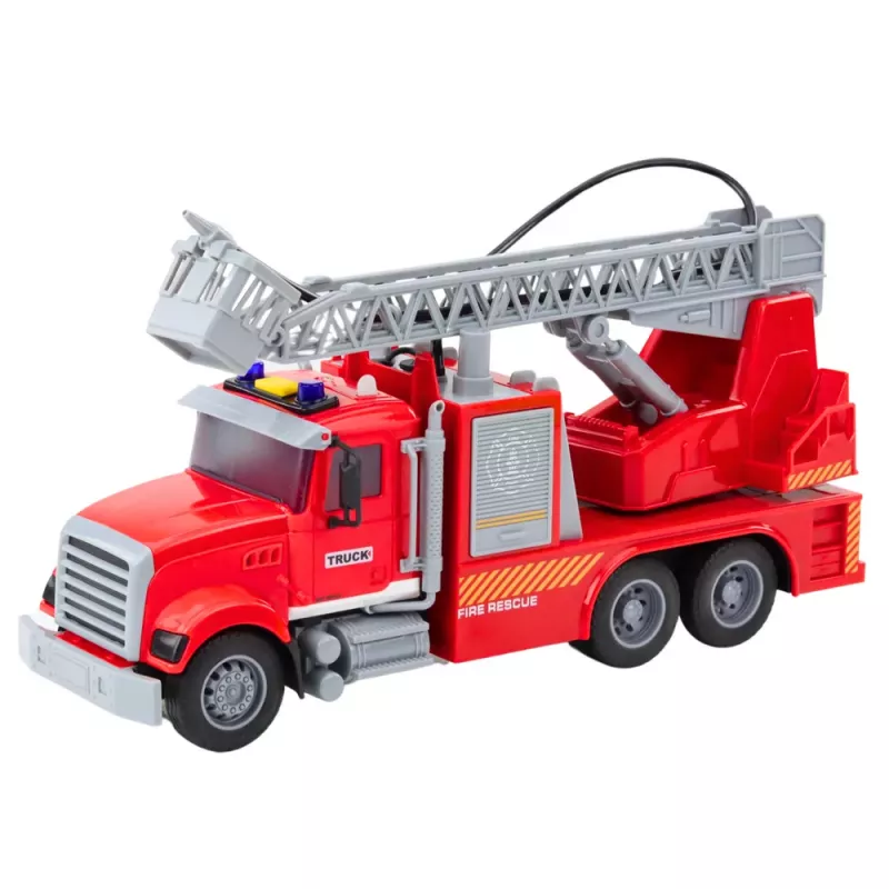 LEAN TOYS Fire Truck Ladder Boom Drive Water Lights Sounds