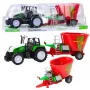 LEAN TOYS Green Agricultural Tractor with Trailer and Feed Mixer 50cm