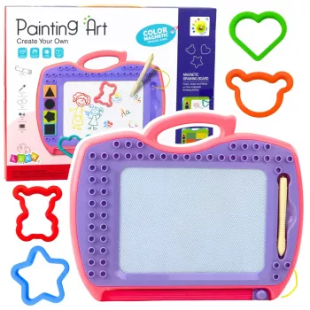 LEAN TOYS Magnetinė lenta su slankiojančiais antspaudais Pink