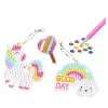 LEAN TOYS Kūrybinis rinkinys „Deimantinė mozaika“ – Raktų pakabukai „Vienaragiai“ (spalvingas)