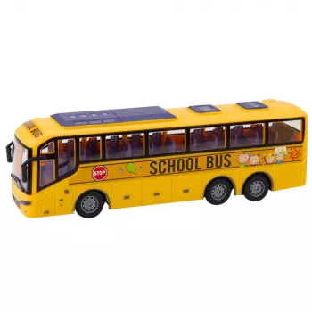 LEAN TOYS RC School Bus 1:30 Remote Controlled Lights Yellow