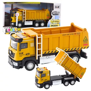 LEAN TOYS Statybinė transporto priemonė Geltonas savivartis