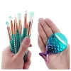 LEAN Mermaid Tail Makeup Brush Set Purple-Green 8pcs