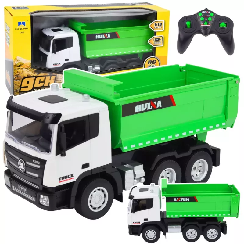 Huina RC Remote Control Dump Truck Green 1:18