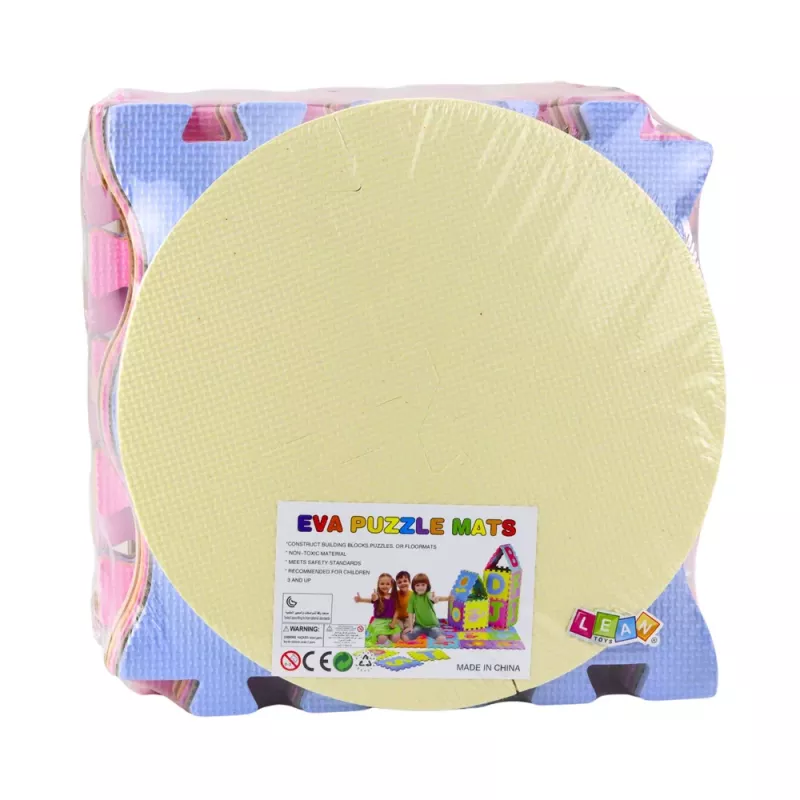 LEAN TOYS Minkštas edukacinis dėlionės kilimėlis EVA putplastis Pasteliniai gyvūnai 16 vnt.