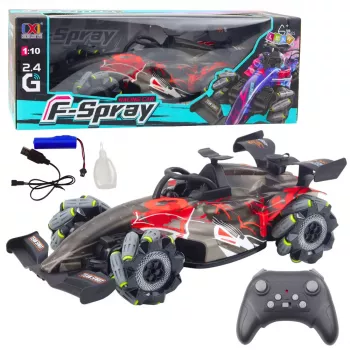 LEAN TOYS F-Spray RC lenktyninis automobilis 1:10 su garais, šviesomis ir garsais, raudonas