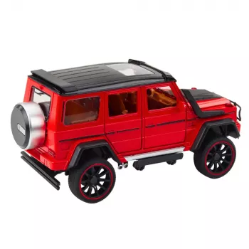 LEAN TOYS Visureigis Metalinis Su Atidaromomis Durimis, Atbulinė Pavara, Raudonas 1:22