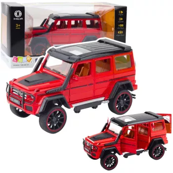 LEAN TOYS Visureigis Metalinis Su Atidaromomis Durimis, Atbulinė Pavara, Raudonas 1:22