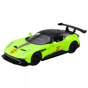 LEAN TOYS sportinis automobilis su užvedimu atbuline eiga, šviesomis, garsais, žalias, 1:22