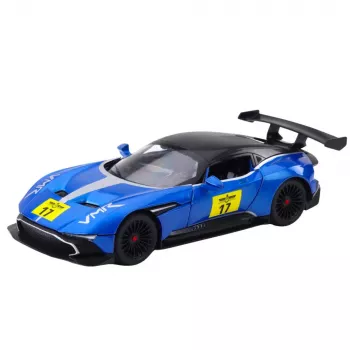 LEAN TOYS Metal Sports Car Lights Sounds Drive Blue 1:22
