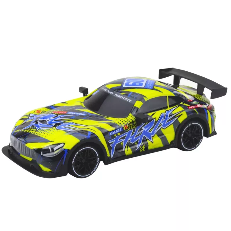 LEAN TOYS RC lenktyninis automobilis su apšviestu kėbulu, geltonas