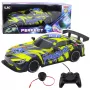 LEAN TOYS RC lenktyninis automobilis su apšviestu kėbulu, geltonas