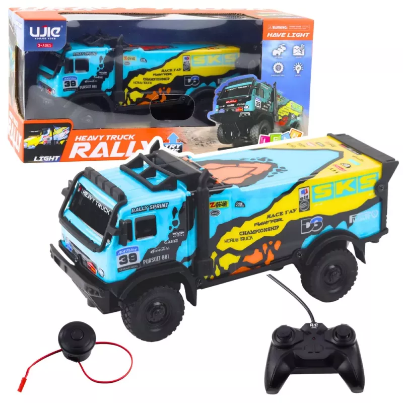 LEAN TOYS nuotoliniu būdu valdomas sunkvežimis RC su garsais mėlynas