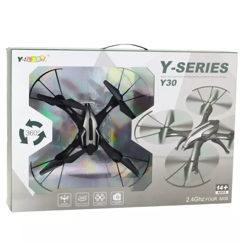 LEAN TOYS Y30 nuotoliniu valdymu valdomas dronas su LED lemputėmis, 6 ašių giroskopu, 360° sukimu, 2,4 GHz 4 kanalų kvadrakopteris