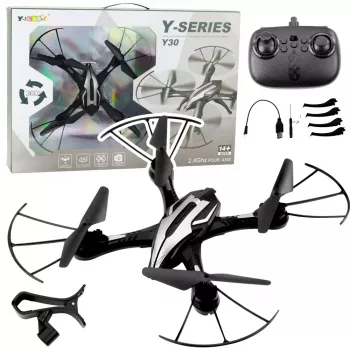 LEAN TOYS Y30 nuotoliniu valdymu valdomas dronas su LED lemputėmis, 6 ašių giroskopu, 360° sukimu, 2,4 GHz 4 kanalų kvadrakopteris