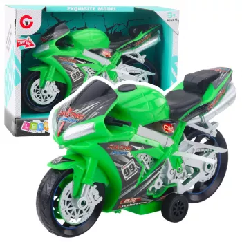 LEAN TOYS Racing Bike Racer Drive Lights Sounds Green