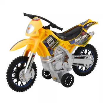 LEAN TOYS Off-Road Cross Bike Drive Lights Sounds Geltonas
