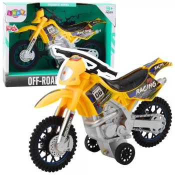 LEAN TOYS Off-Road Cross Bike Drive Lights Sounds Geltonas