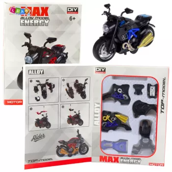 LEAN TOYS „Twisting Metal“ motociklo konstravimo rinkinys 1:14 DIY mėlynas