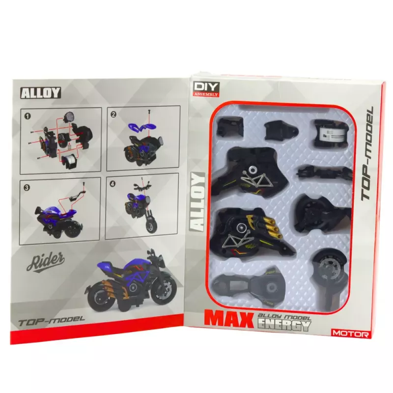 LEAN TOYS Motociklo metalinis modelis 1:14 DIY Gold Elements Black