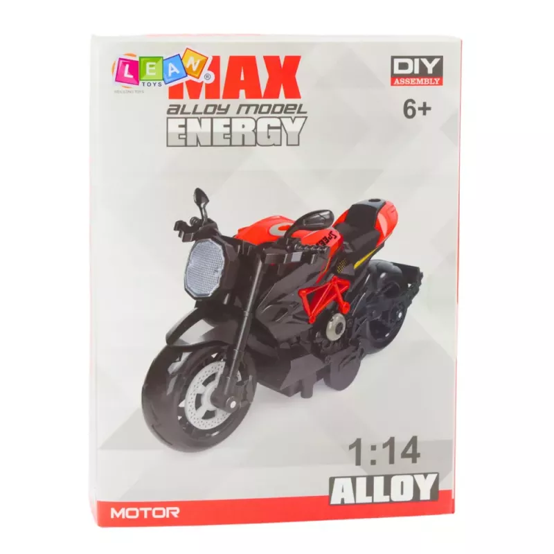 LEAN TOYS Motociklo metalinis modelis 1:14 DIY Gold Elements Black