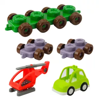LEAN TOYS Mokomieji konstruktoriai maišelyje Dinozaurai Skaičiai Raidės 91 vnt.