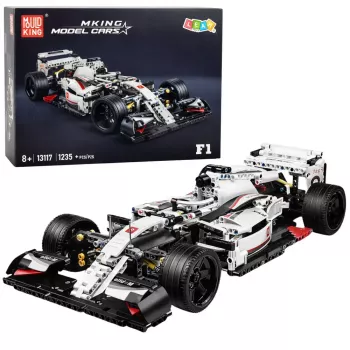 LEAN TOYS Construction Bricks F1 Race Car White and Red 1235 pcs.