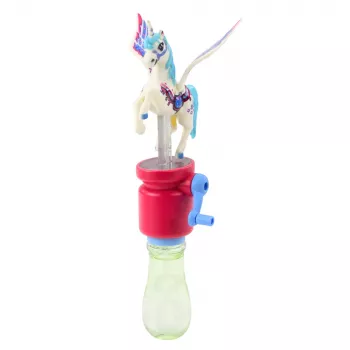 LEAN TOYS Muilo burbulų pūstuvas Vienaragis Judantys sparnai Suktuvas 23cm Įvairios spalvos