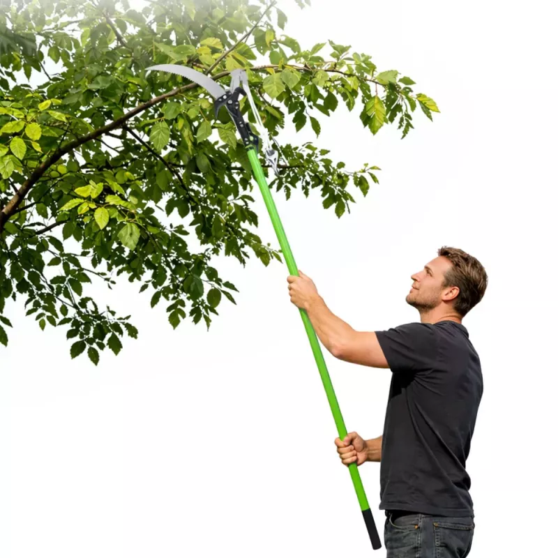 LEAN teleskopinės genėjimo žirklės su pjūklu 2in1 ant strypo 125-240 cm