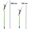 LEAN teleskopinės genėjimo žirklės su pjūklu 2in1 ant strypo 125-240 cm