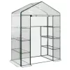 LEAN Mini Balkoninis Šiltnamis su 4 Metalinėmis Lentynomis ir PVC Plėvele 195 x 143 x 73 cm