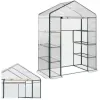LEAN Mini Balkoninis Šiltnamis su 4 Metalinėmis Lentynomis ir PVC Plėvele 195 x 143 x 73 cm