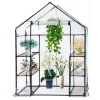 LEAN Mini Balkoninis Šiltnamis su 4 Metalinėmis Lentynomis ir PVC Plėvele 195 x 143 x 73 cm