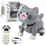 LEAN TOYS interaktyvus robotas kačiukas su nuotolinio valdymo pulteliu RC pilka spalva