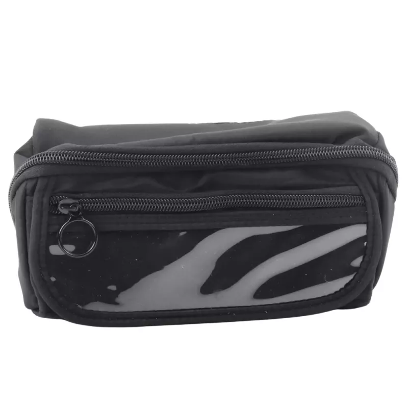 LEAN Pencil Case School Kit, Expandable, Roomy, Black, 20x10cm
