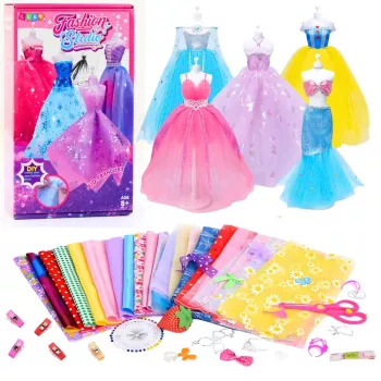 LEAN TOYS DIY kūrybinis rinkinys lėlių drabužių dizainui ir siuvimui