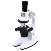 LEAN TOYS Mikroskopo edukacinis rinkinys vaikams 1200x priedai baltas