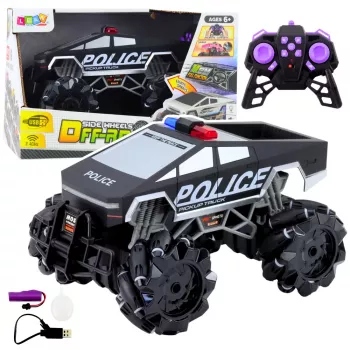 LEAN TOYS Policinis visureigis Pick Up Truck nuotoliniu valdymu, su šviesomis ir dūmais, 1:16