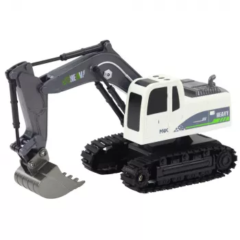 LEAN TOYS nuotoliniu valdymu RC Crawler Ekskavatorius su Šviesomis ir Garsais, Baltas, 1:24 Mastelis