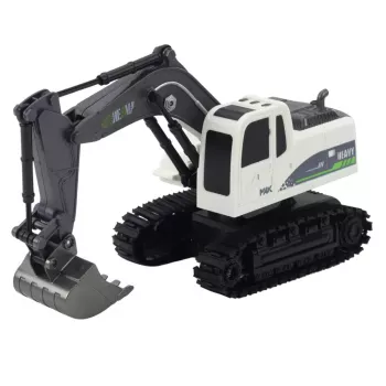 LEAN TOYS nuotolinio valdymo vikšrinis ekskavatorius su šviesomis ir garsais, baltas, 1:24 mastelis
