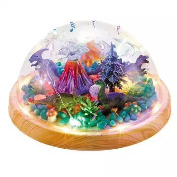 LEAN TOYS DIY Dinozaurų Terariumo Kūrybinis Rinkinys su Naktine Lempa Kupolu
