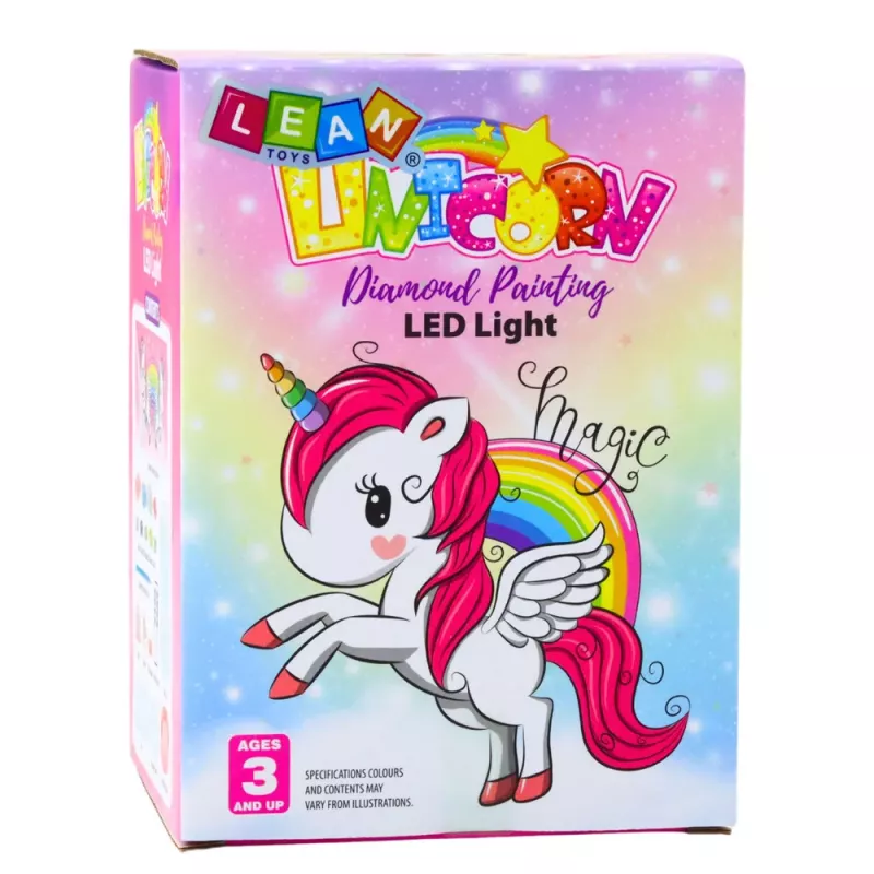 LEAN TOYS Creative Kit Unicorn in a Jar Diamonds Night Lamp Remote Control DIY