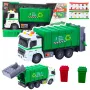 LEAN TOYS Šiukšliavežis su šiukšliadėže, šviesomis ir garsais, žalias, 1:16 mastelis