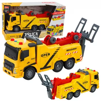 LEAN TOYS Gelbėjimo vilkikas su šviesomis ir garsais 1:16