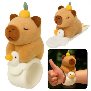 LEAN TOYS Plush Self-tightening Wristband Goose with Capybara